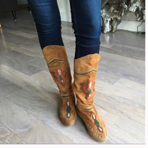 Vintage L.J. Simone Suede Moccasins Boots 7.5